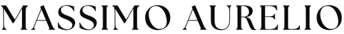 The text 'MASSIMO AURELIO' is displayed in a black serif typeface against a solid white background.